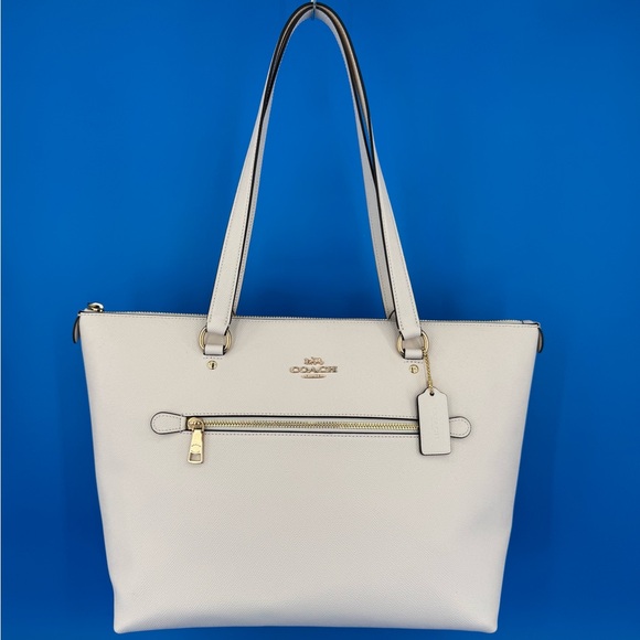 Coach Chalk Pebbled Leather Gallery Tote BagNWT & COA